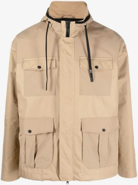 Herno panelled hooded field jacket