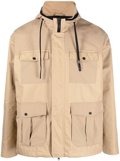 Herno - panelled hooded field jacket