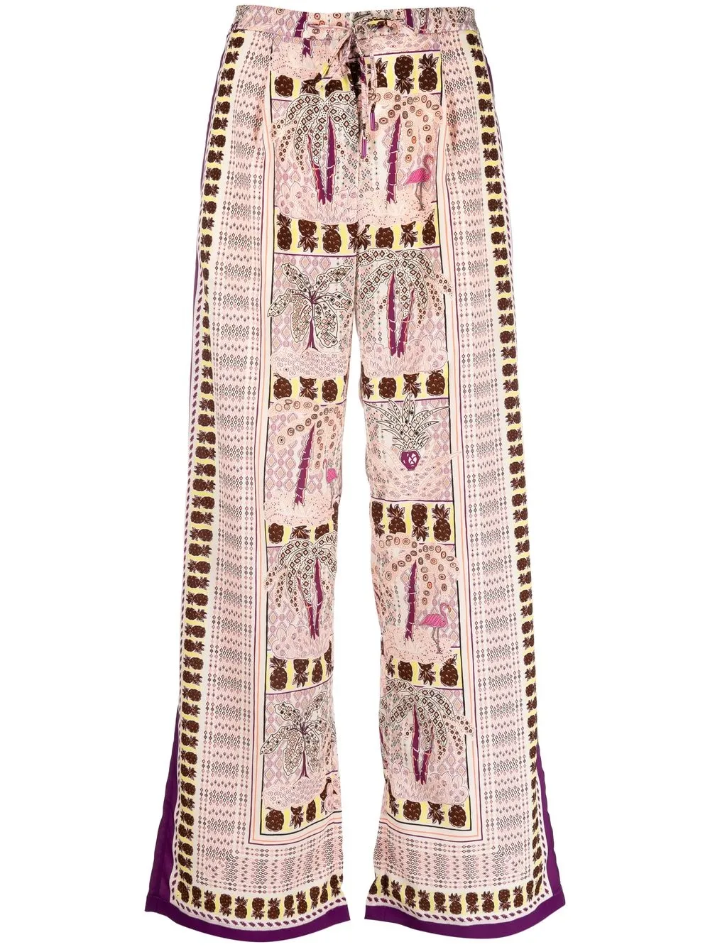 

'S Max Mara graphic-print wide-leg trousers - Brown
