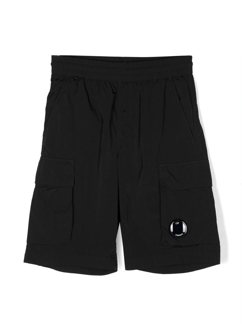 

C.P. Company Kids logo-plaque cargo shorts - Black