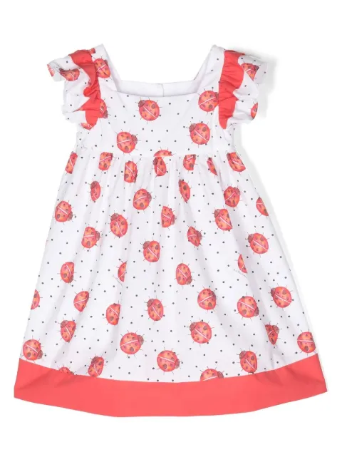 Patachou ladybug-print A-line dress