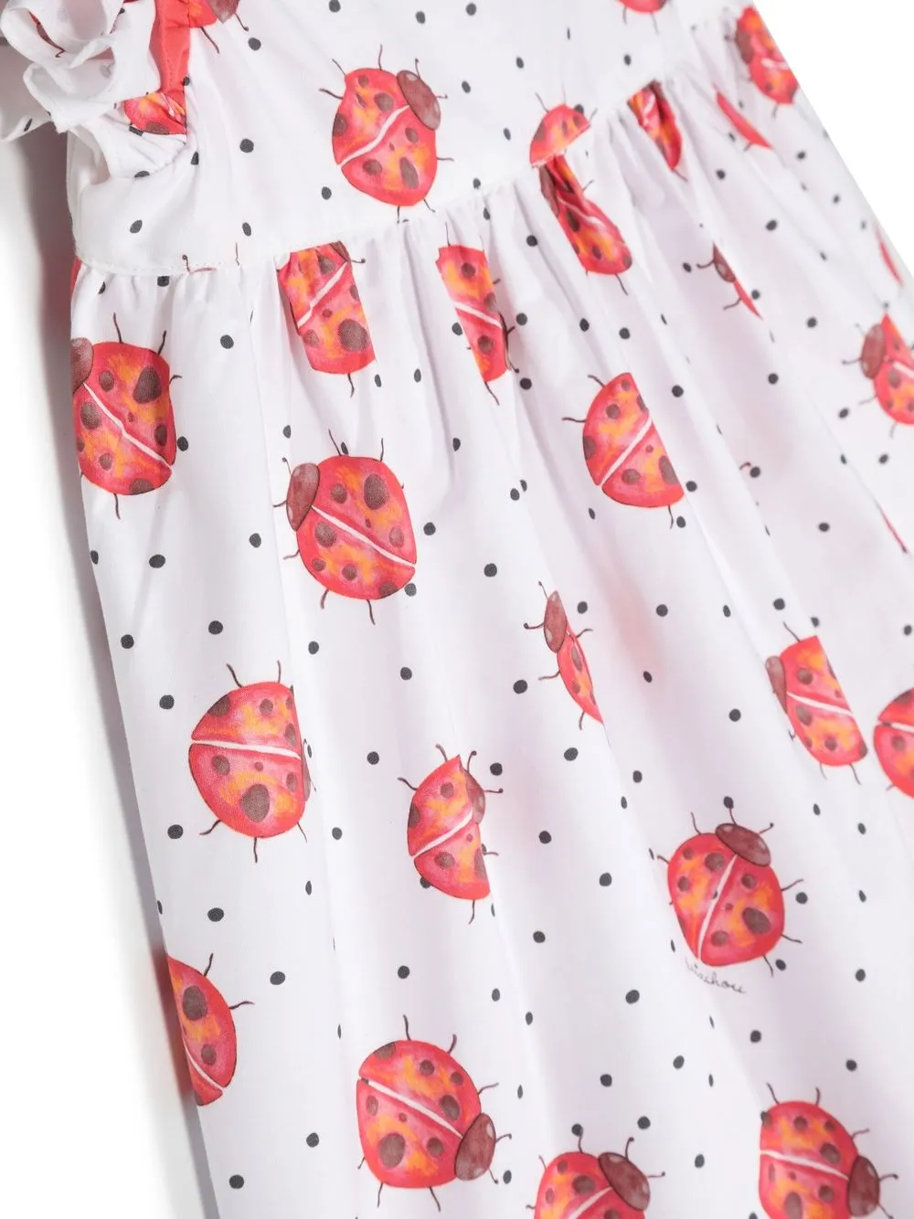 Patachou Graphic-print Short-sleeved Dress In White