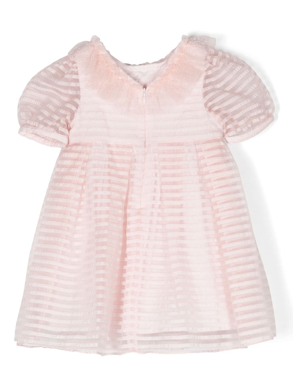 Patachou tulle-detail short-sleeved dress - Roze