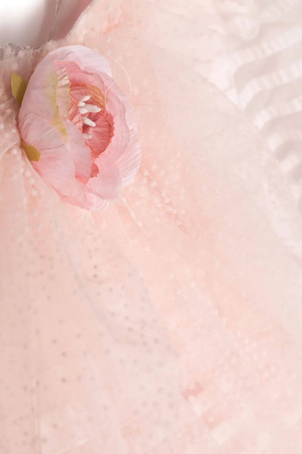 Tulle-Detail Short-Sleeved Dress