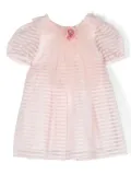 Patachou tulle-detail short-sleeved dress - Pink