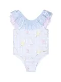 Patachou ice-cream print swimsuit - Blue