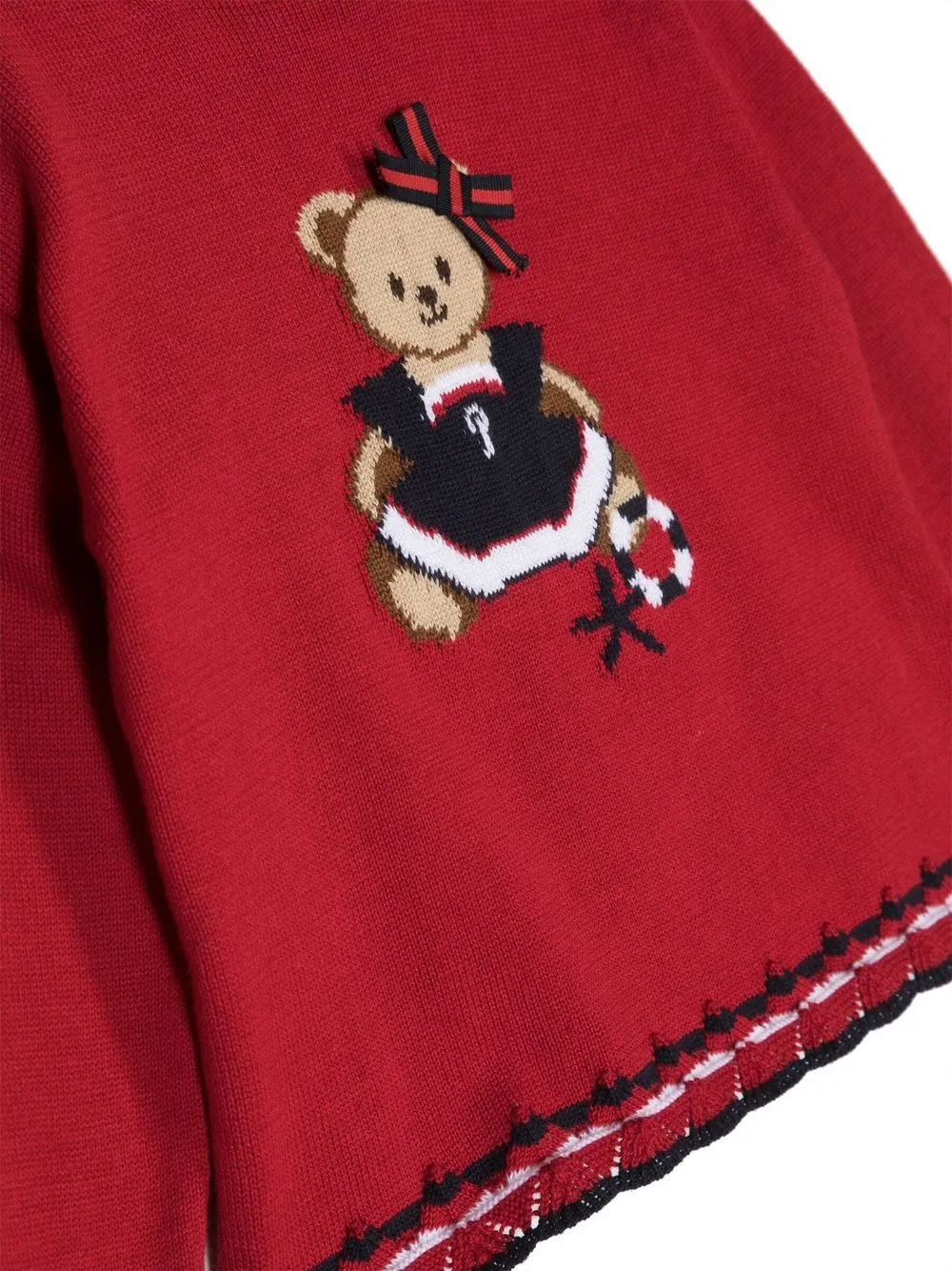 Patachou Patterned Intarsia-knit Jumper In Red