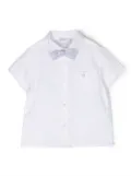 Patachou short-sleeved linen shirt - White