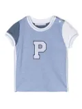 Patachou colour-block varsity t-shirt - Blue