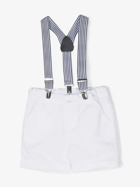 Patachou striped-suspender cotton shorts