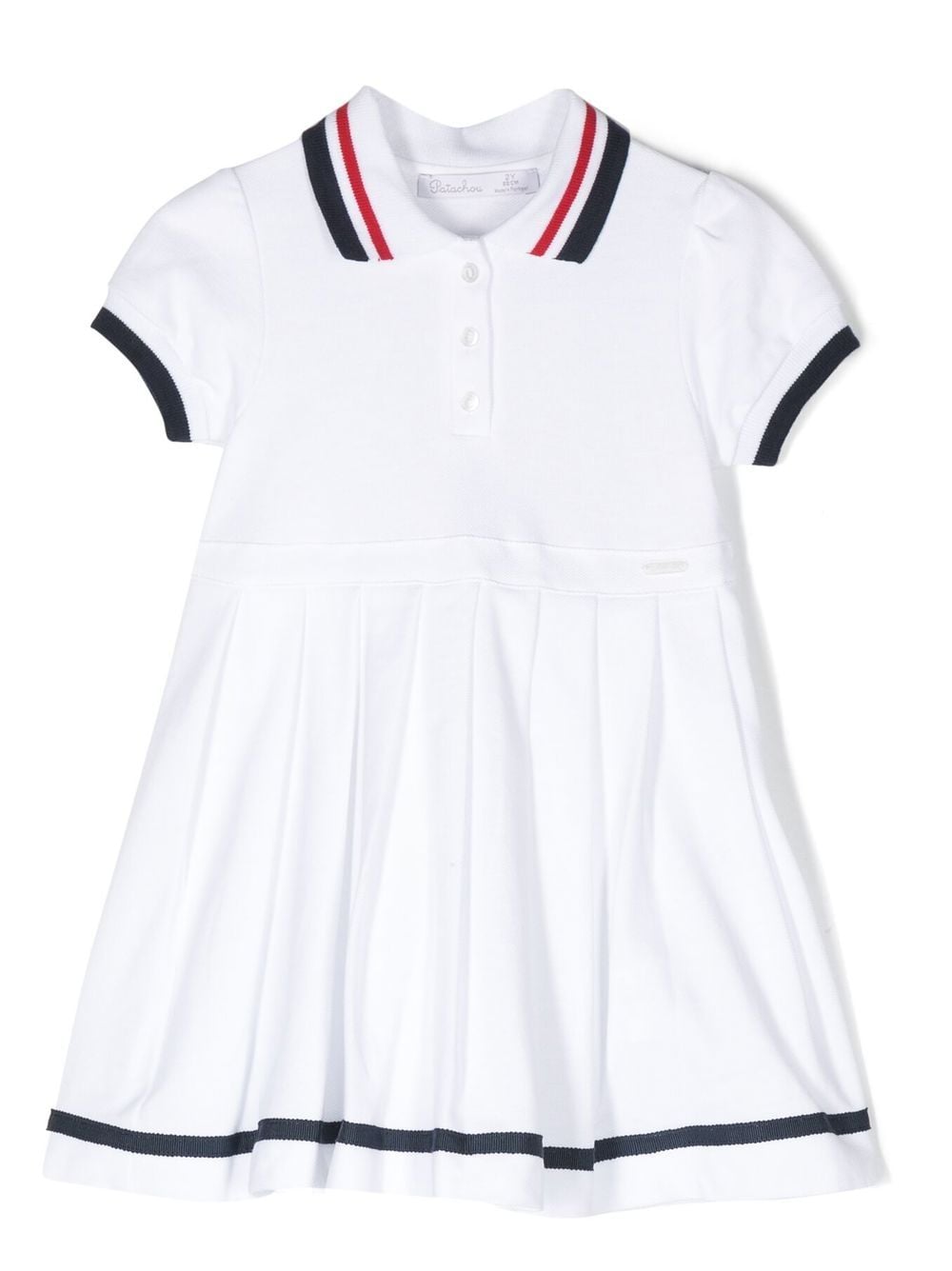 Patachou Kids' Piqué-texture Polo Dress In White
