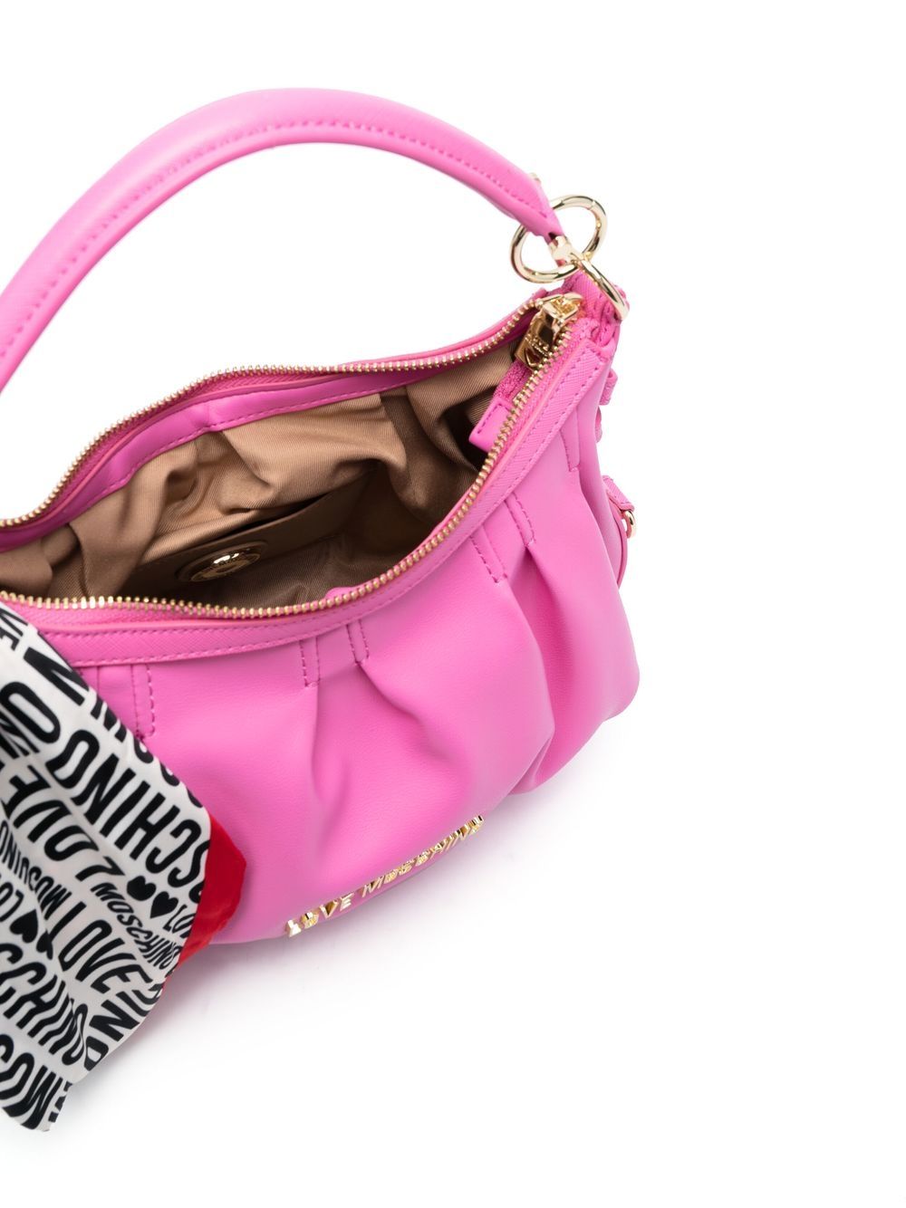 Shop Love Moschino City Hobo Faux Leather Bag In Pink