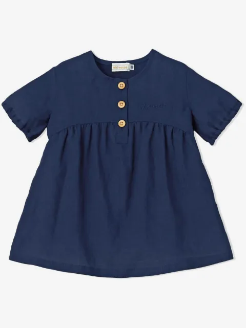 Miki House embroidered-logo short-sleeve dress 