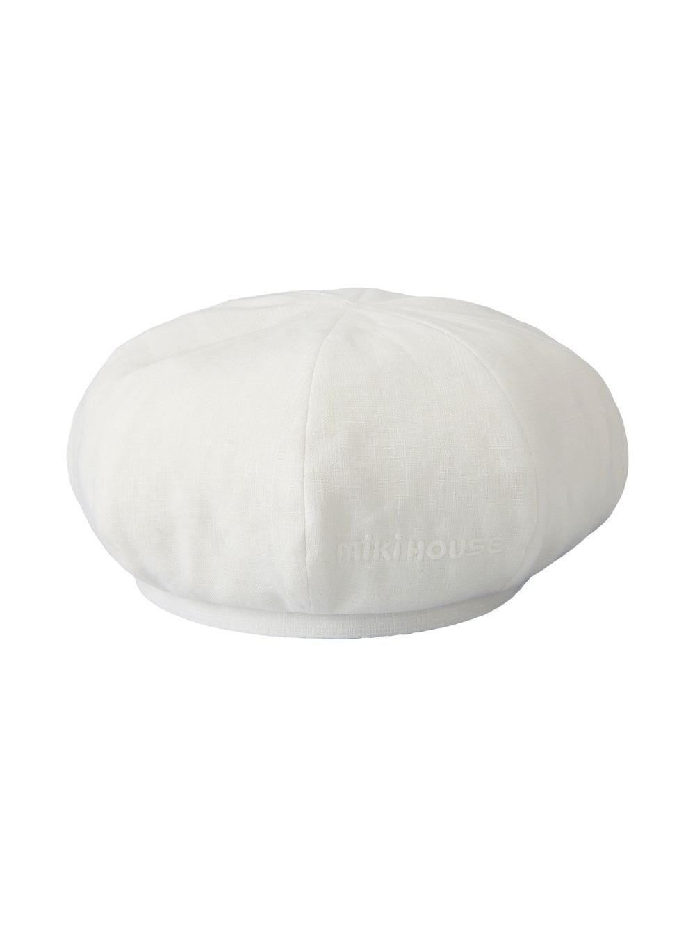 Miki House Kids' Embroidered-logo Flax Beret In White