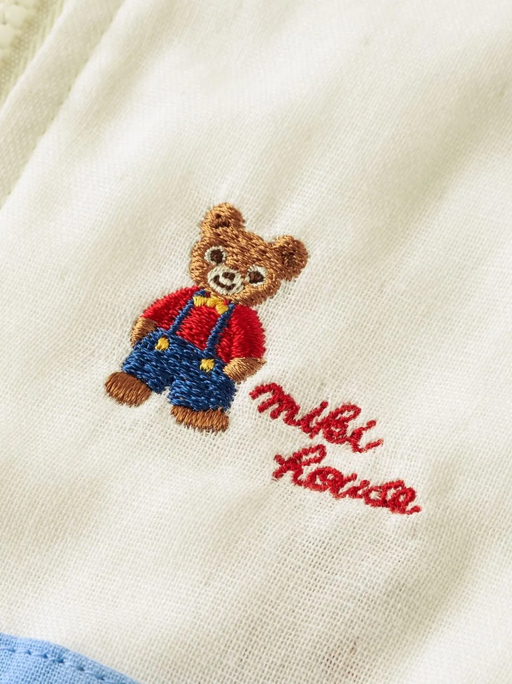 Miki House Embroidered-motif Zip-up Hooded Jacket In White