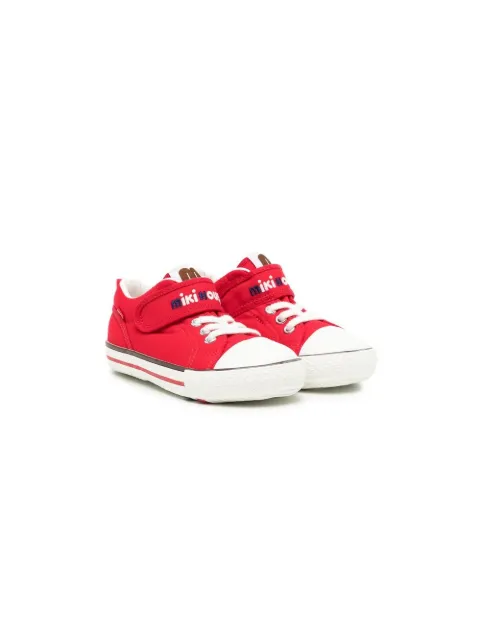 Miki House logo-embroidered touch-strap sneakers