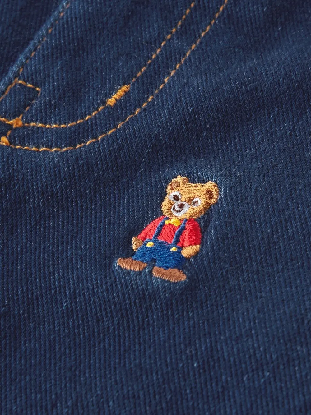 Shop Miki House Embroidered-bear Straight-leg Jeans In Blue