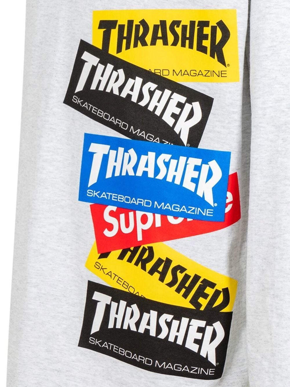 Shop Supreme X Thrasher Multi Logo Long-sleeve T-shirt In Grey