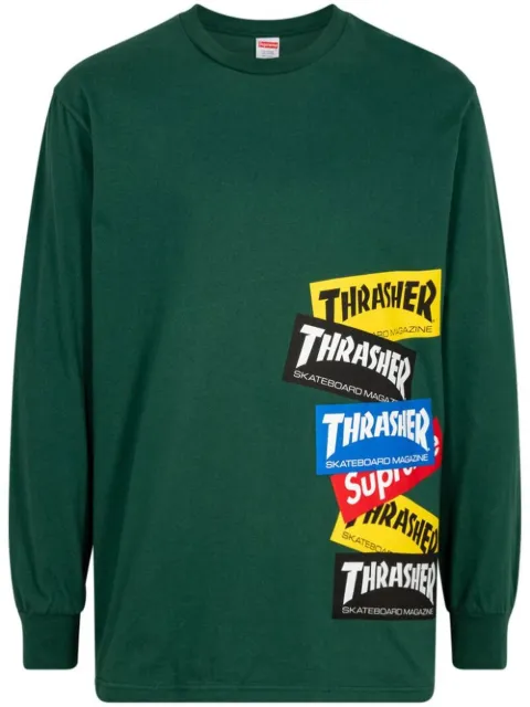 Supreme playera manga larga con logo de Supreme x Thrasher 