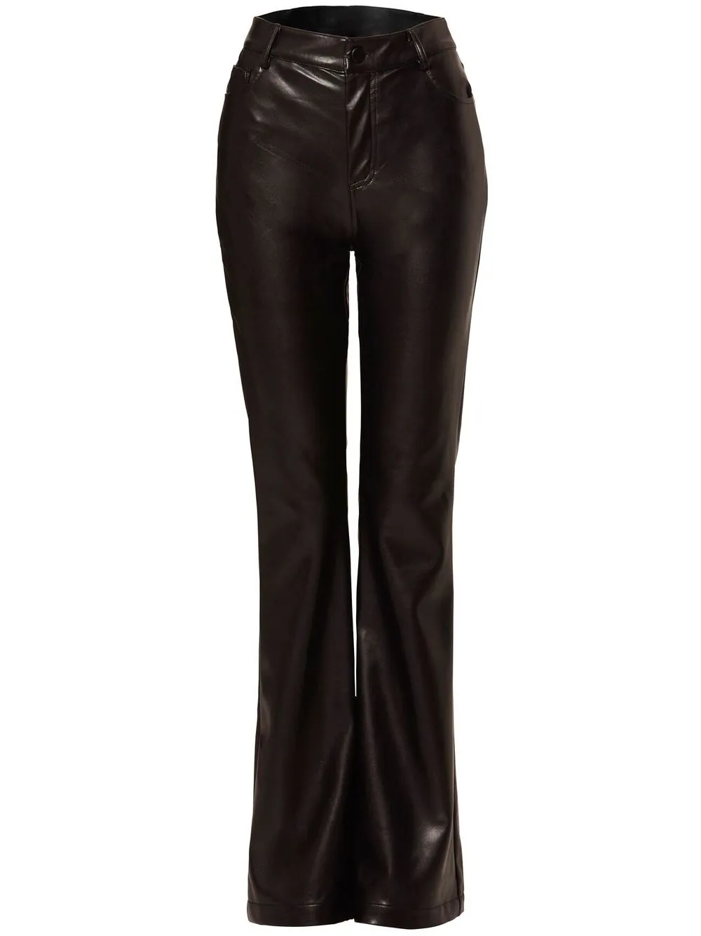 

Nicholas straight-leg faux leather trousers - Black