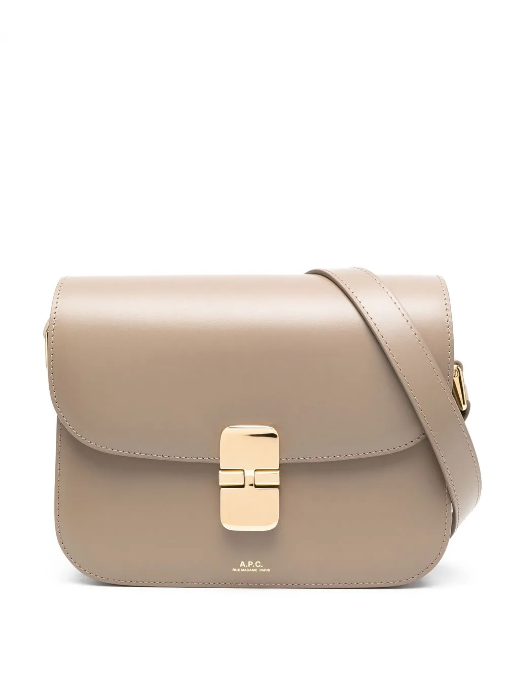 

A.P.C. logo-stamp leather shoulder bag - Neutrals