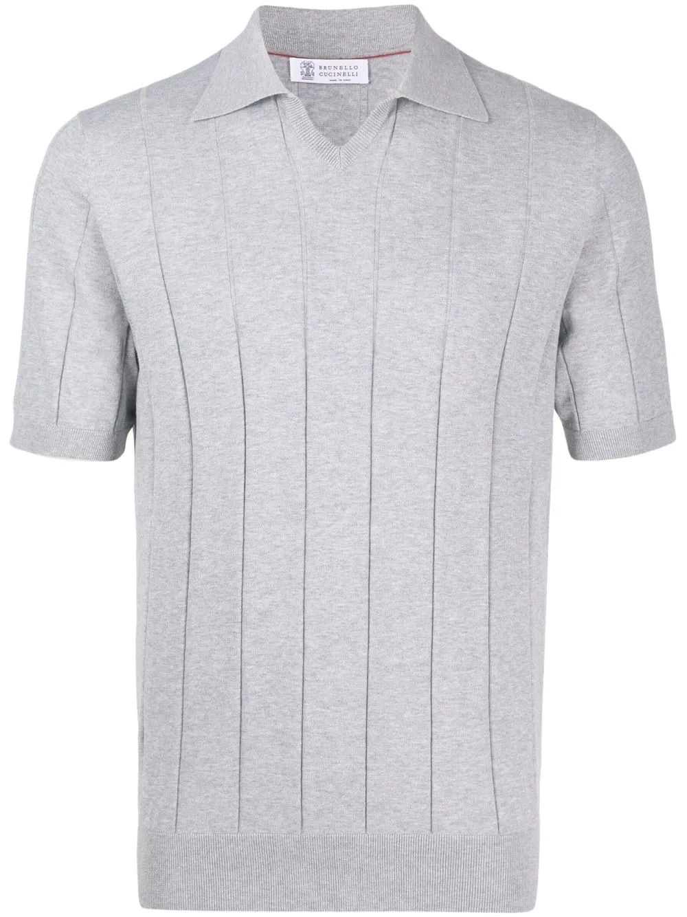 

Brunello Cucinelli playera tipo polo tejida de canalé - Gris