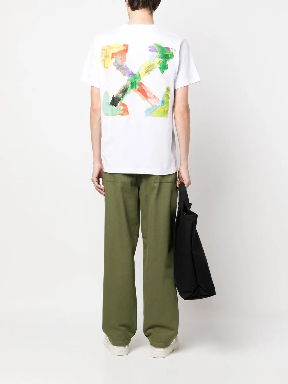 Off-white Brush Arrow Cotton T-shirt In White | ModeSens