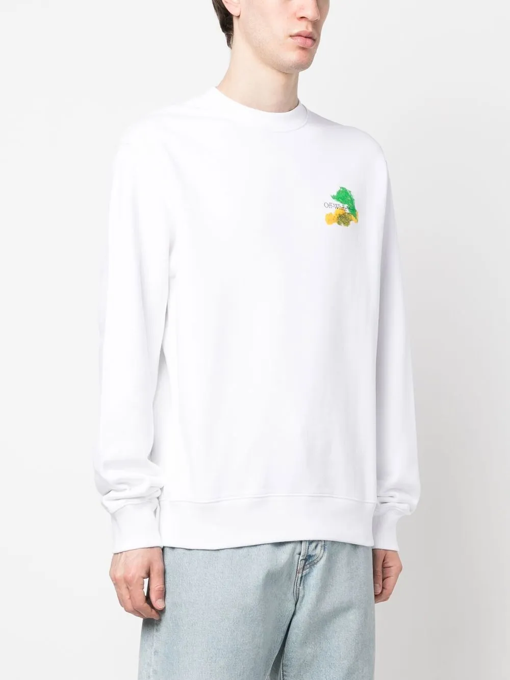 Off White Crop Sweatshirt 18259