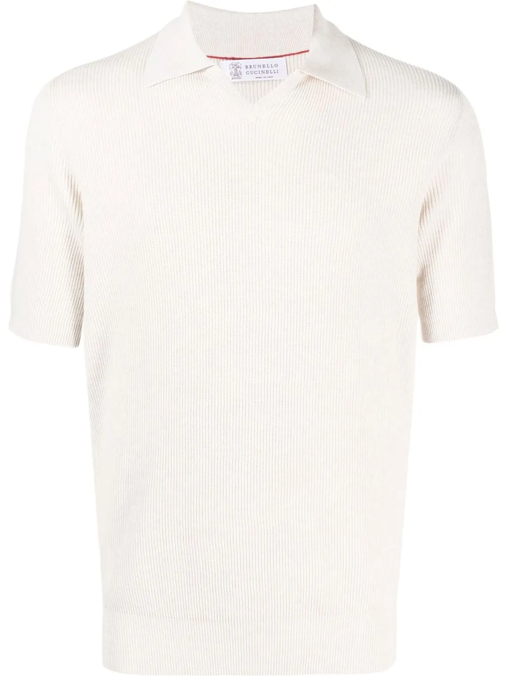 

Brunello Cucinelli ribbed knit polo shirt - Neutrals