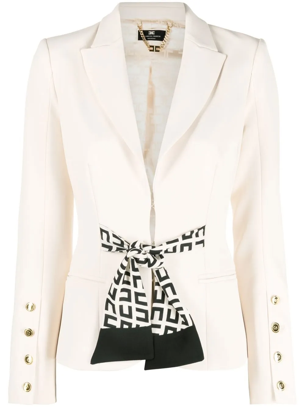 

Elisabetta Franchi tie-fastening single-breasted blazer - Neutrals