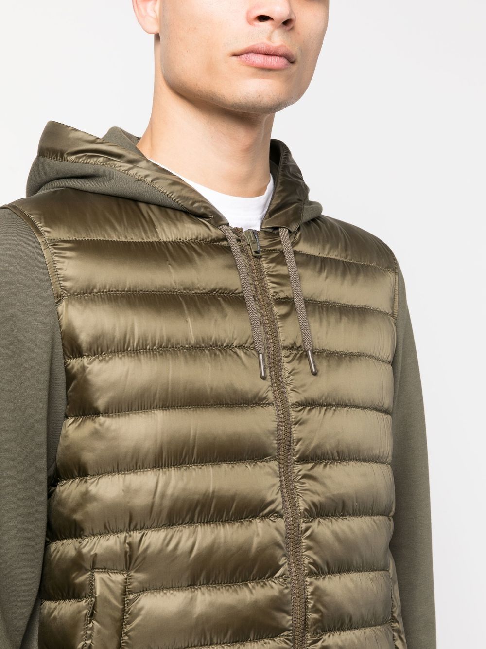 Shop Herno Two-tone Padded Jacket In Grün