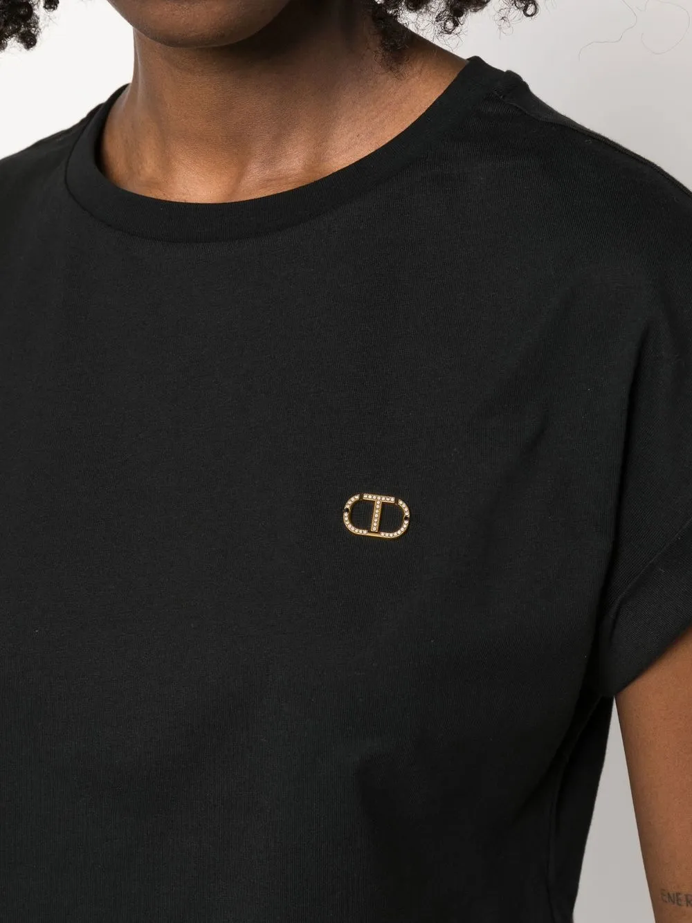 Twinset Logo-print Short-sleeve T-shirt In Schwarz