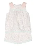 Patachou floral-print cotton short set - White