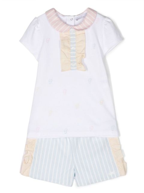 Patachou stripe-print cotton short set