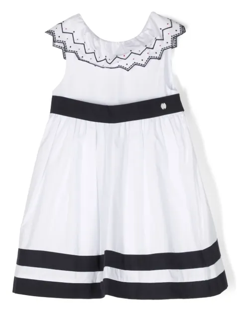 Patachou vestido acampanado con cuello geométrico
