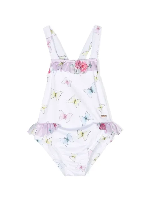 Patachou traje de baño con mariposas estampados y volantes