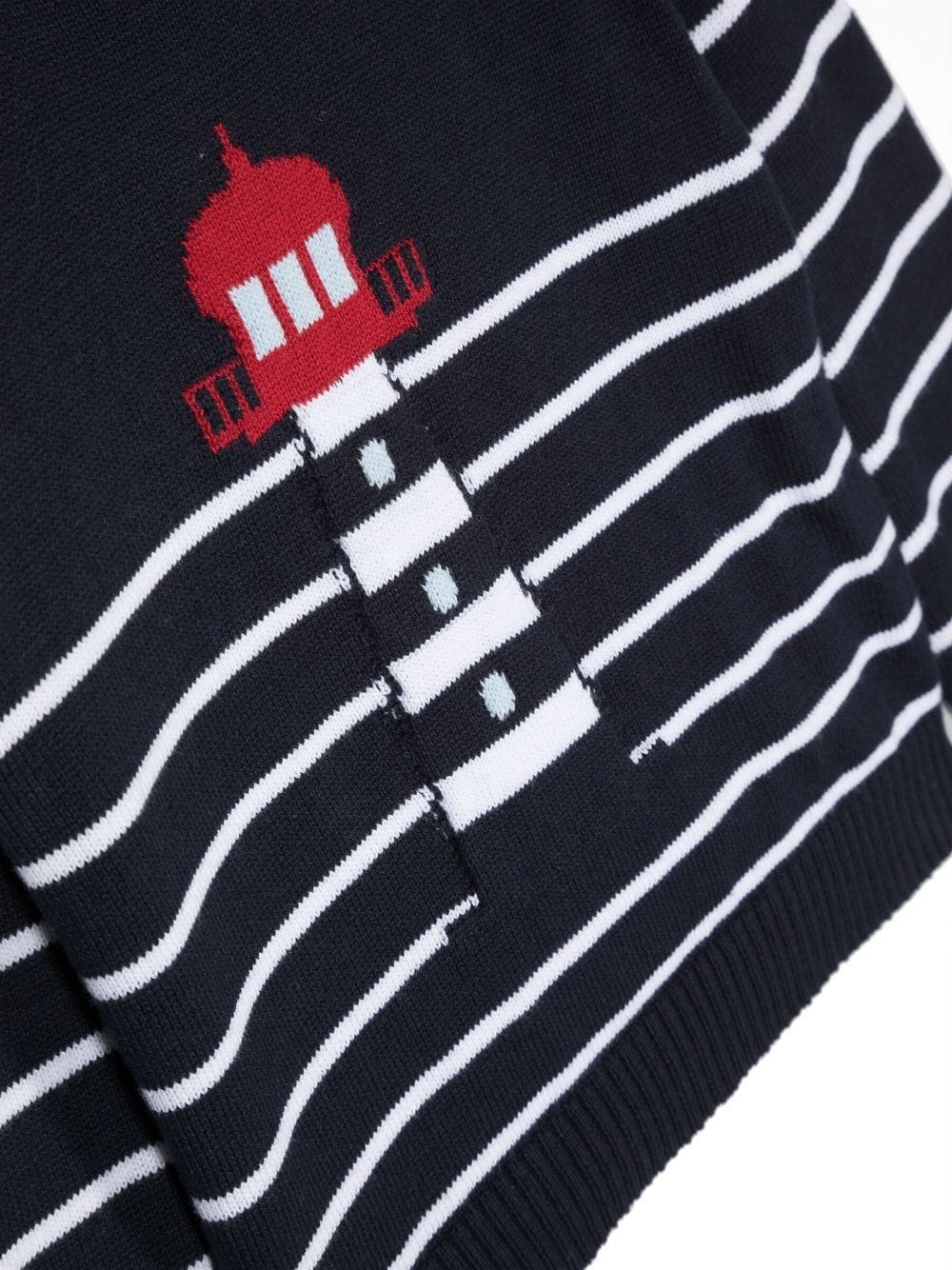 Shop Patachou Nautical Striped Sweater In Blue