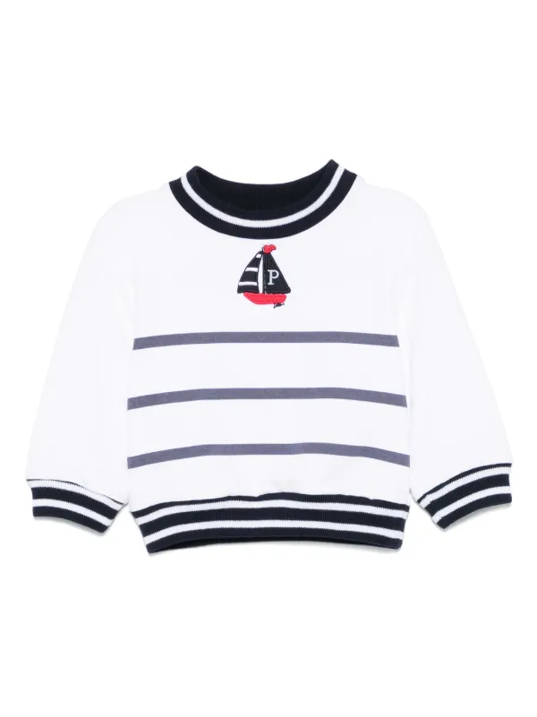 Patachou Nautical Striped Sweater Blue FARFETCH IN