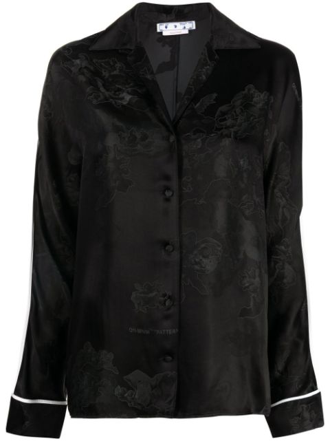 Off-White jacquard satin shirt Women