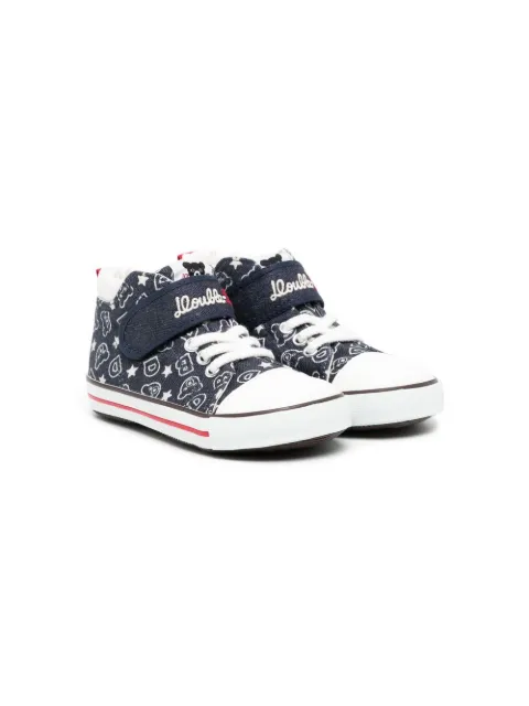 Miki House bear-print high-top sneakers
