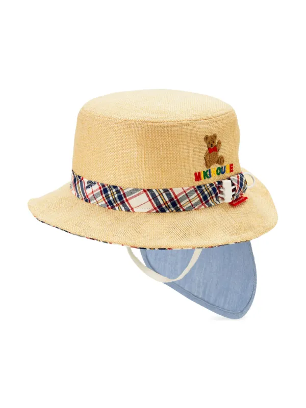 【sun】MIKI HOUSE Miki House logo-embroidered Sun Hat | Neutrals | FARFETCH GE
