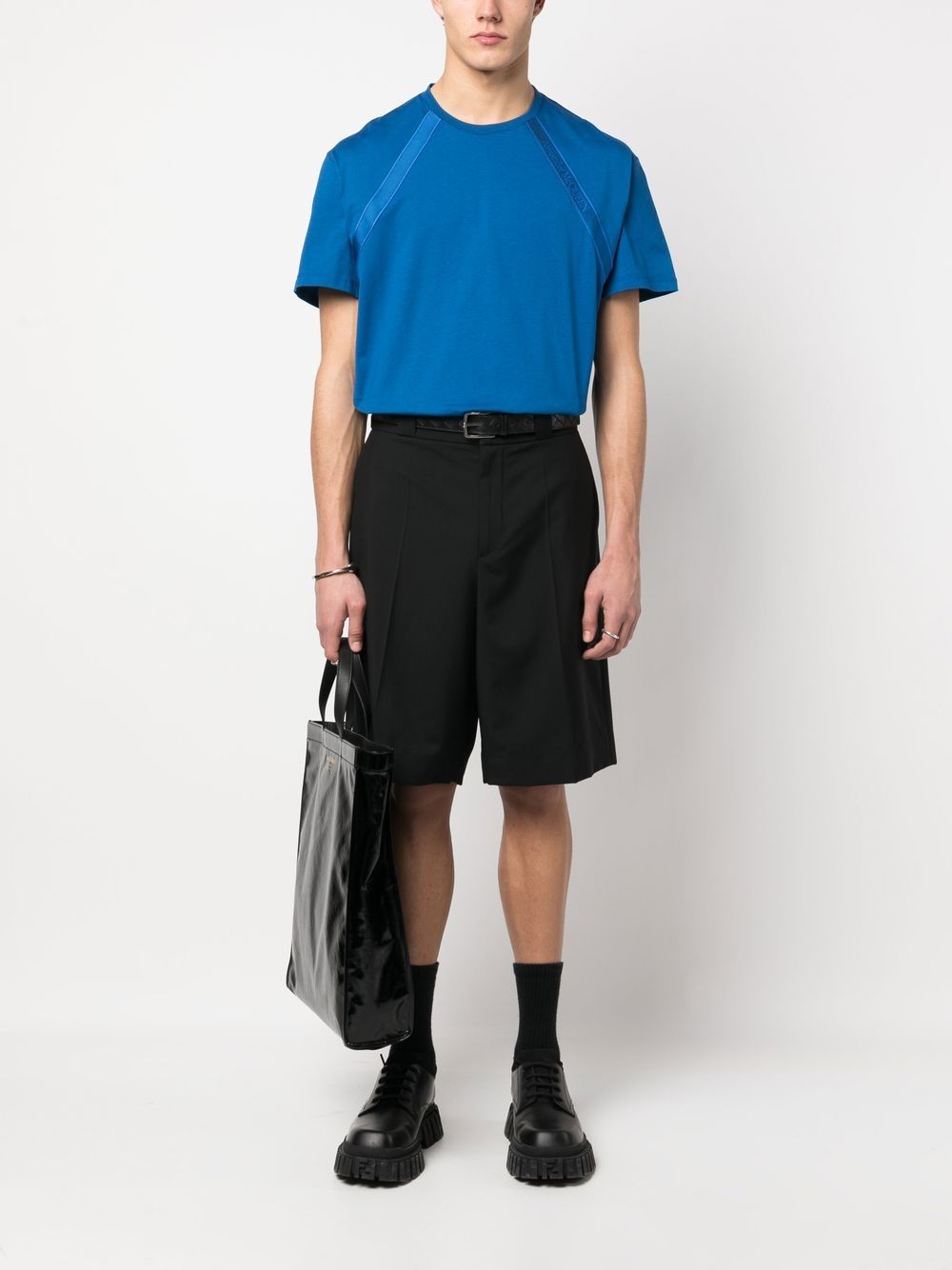 Shop Alexander Mcqueen Cotton Short-sleeve T-shirt In Blau