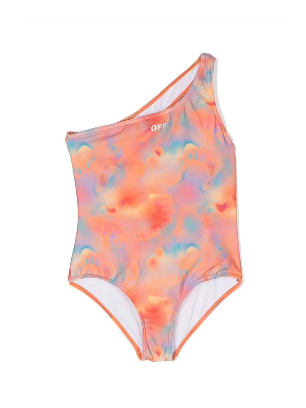 

Off-White Kids tie-dye one-shoulder swimsuit - Orange