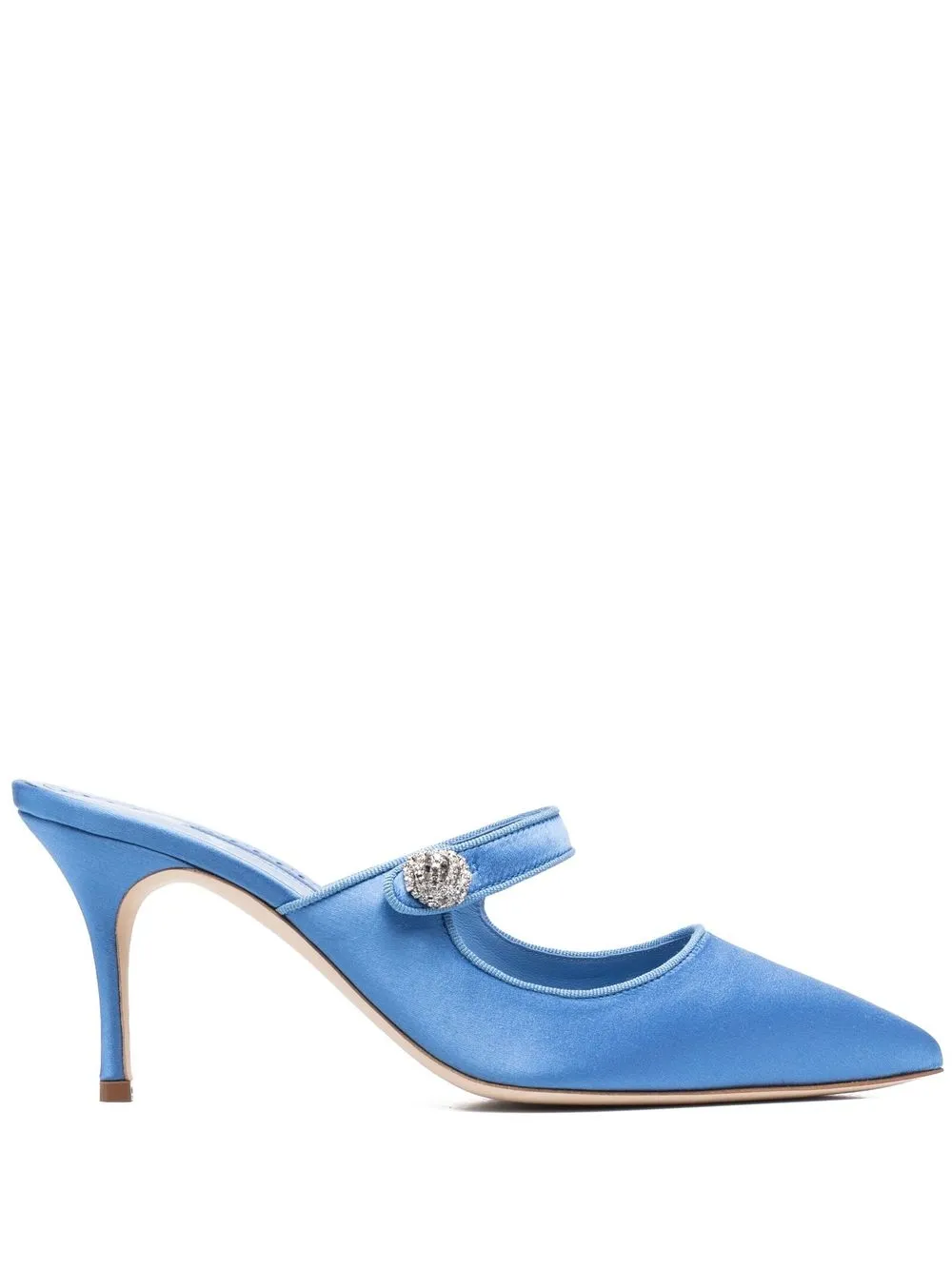 

Manolo Blahnik crystal-buckle 80mm pointed pumps - Blue