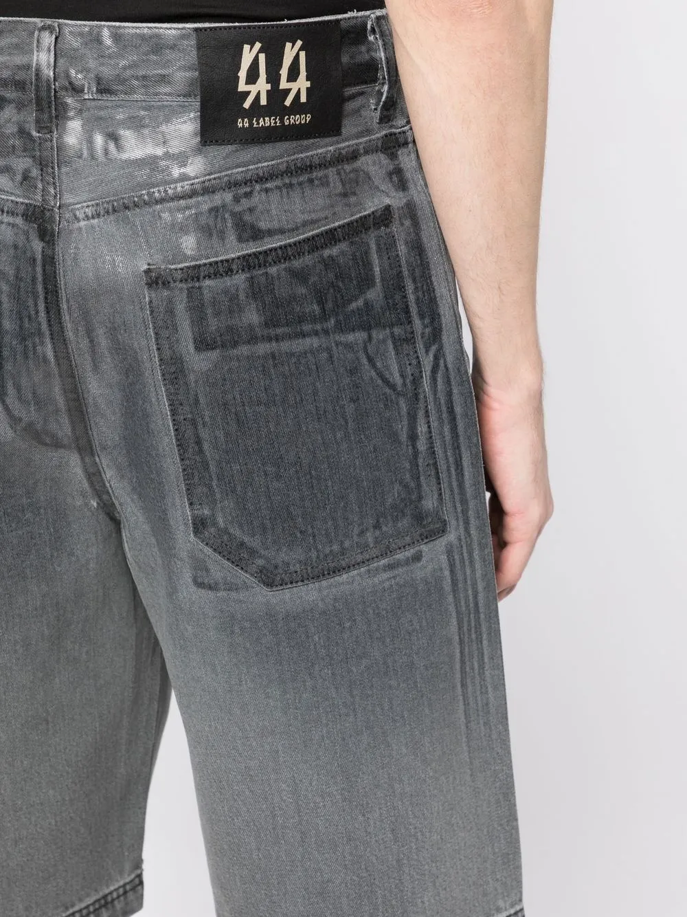 44 Label Group Metallicfinish Denim Shorts In Grey ModeSens