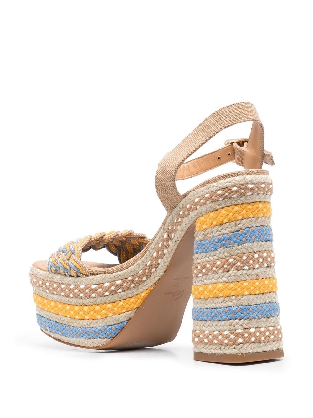 Shop Castaã±er 140mm Anne Braided Sandals In Neutrals