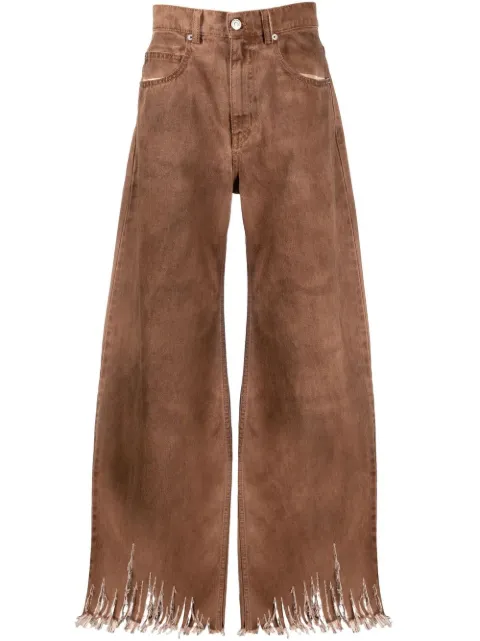 Marni fringed wide-leg jeans