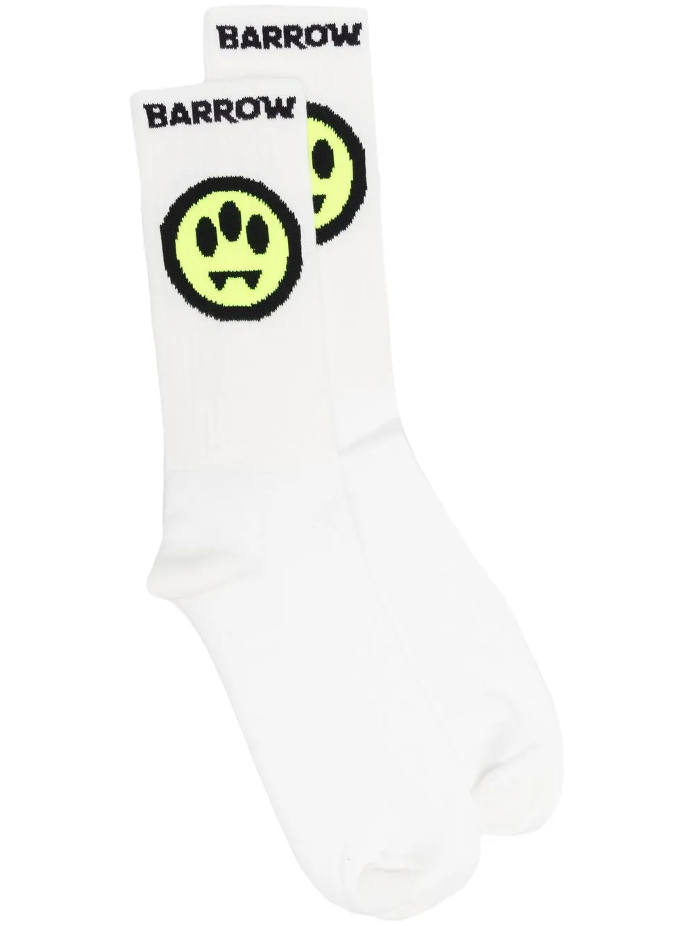 

BARROW ribbed intarsia-knit logo socks - White