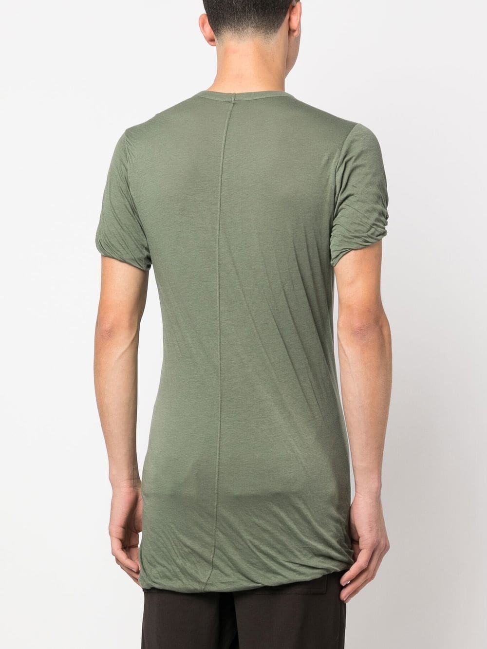 Shop Rick Owens Ruched Short-sleeved T-shirt In Green