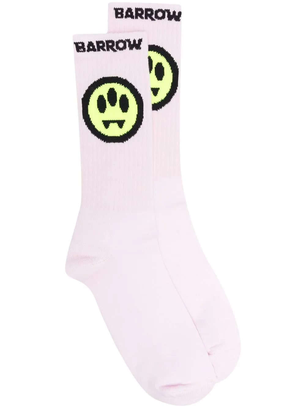 

BARROW ribbed intarsia-knit logo socks - Pink